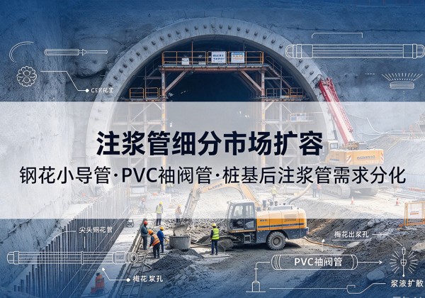 岳麓注浆管细分市场扩容，隧道钢花小导管、PVC 袖阀管、桩基后注浆管需求分化